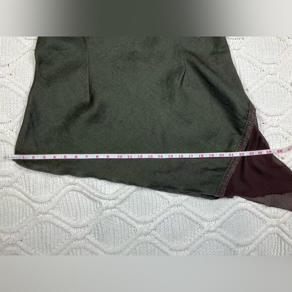 NWOT SOFT SURROUNDINGS |  Forest Green Linen & Silk Tassel Asymmetric Boho Top - Picture 14 of 14